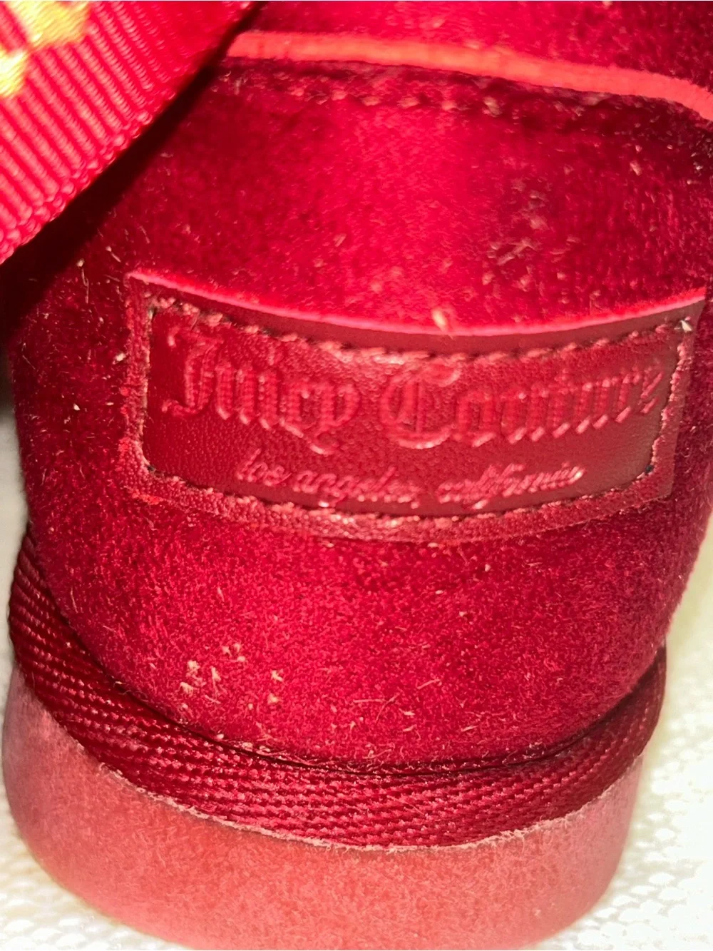 Juicy Couture King Red Faux Fur Cuff Kids Booties